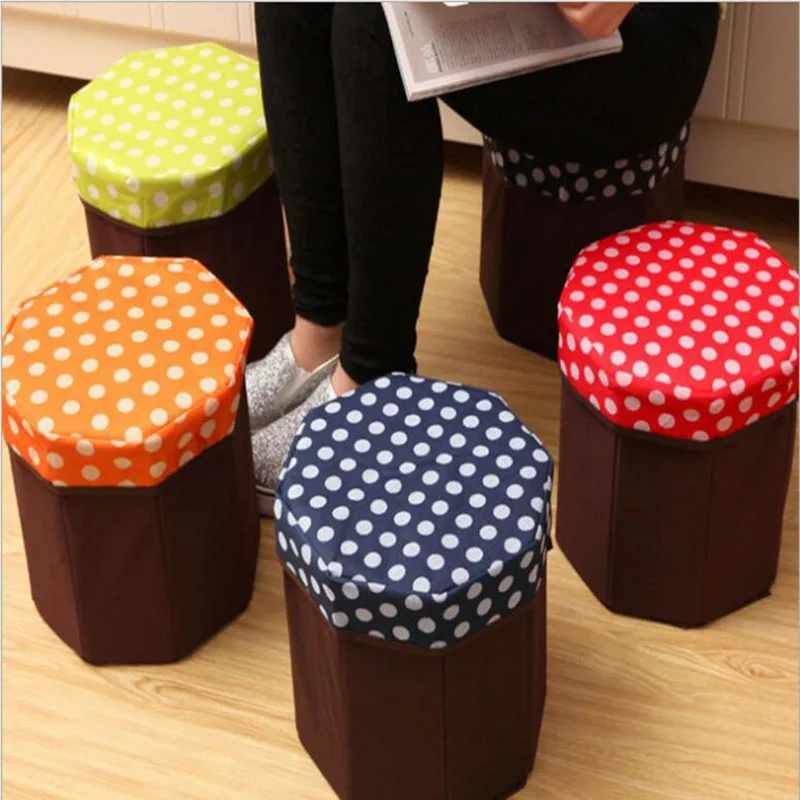 Creative Multi-function Non-woven Organization Storage Boxes Stool Folding Box Finishing stool | Дом и сад