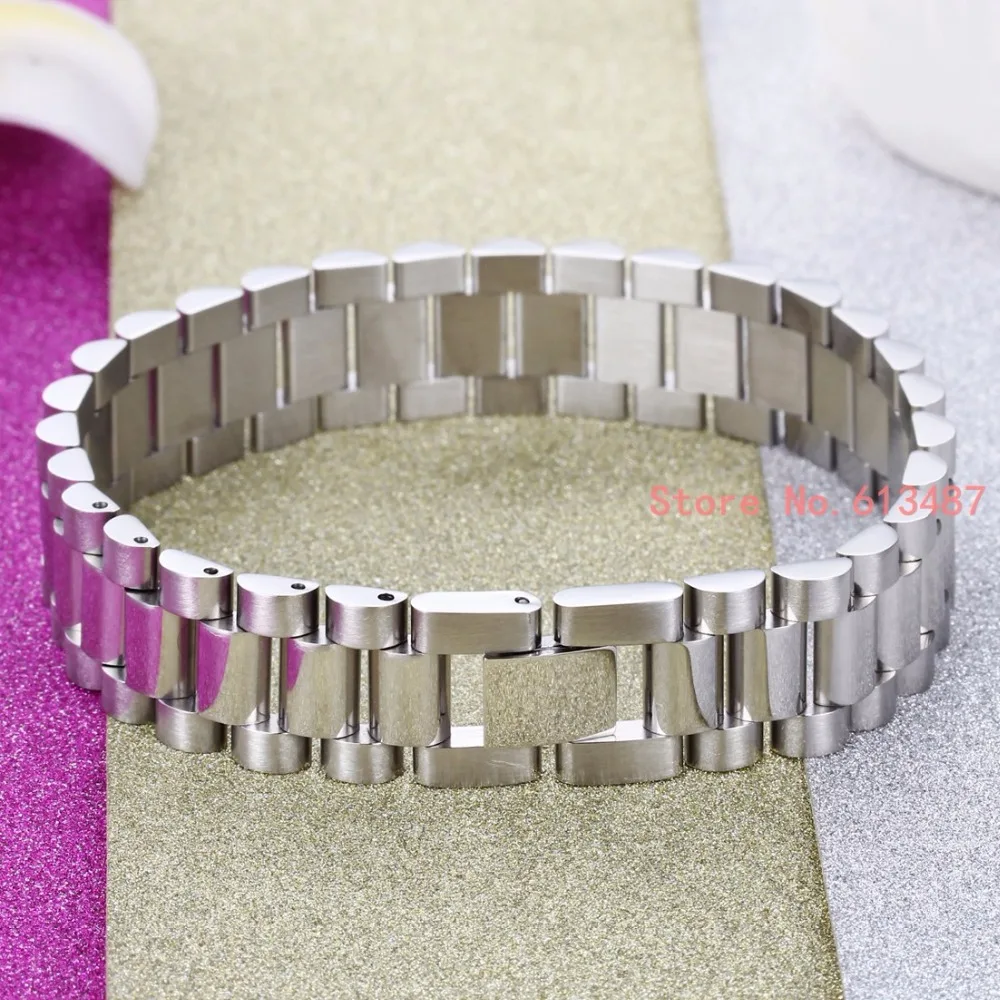 Огромный тяжелый мужской серебряный и золотой браслет-цепочка для часов браслет