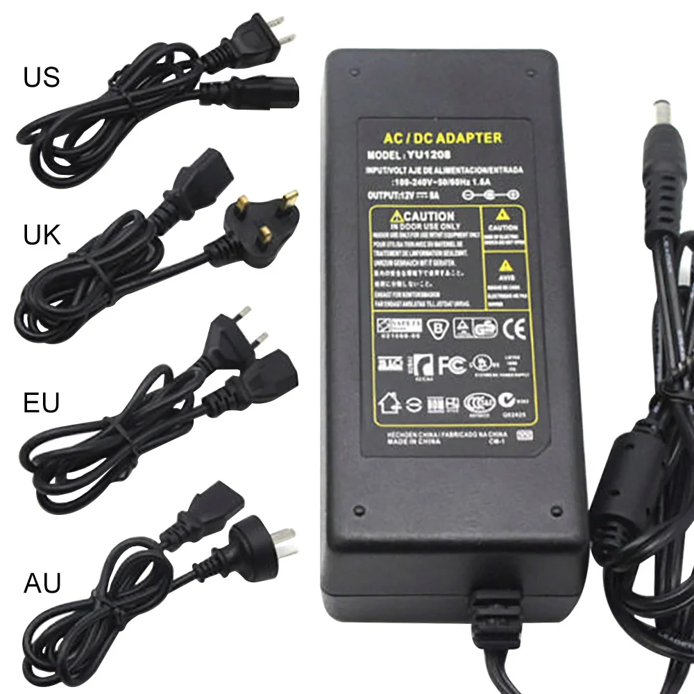 EU US 5A Power 300 светодиодный s 60 Светодиодный s/m SMD RGB светодиодный светильник 5050 5 м светодиодный светильник RGB светодиодный S Лента Диодная лента гибкий контроллер DC 12 В комплект адаптеров - Испускаемый цвет: EU US 5A Power
