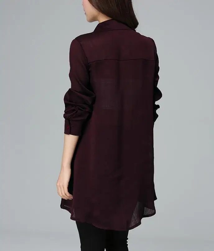 Женская шифоновая блузка с длинным рукавом | одежда