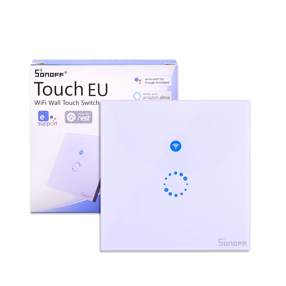 Интеллектуальный выключатель света Sonoff сенсорный US/EU штекер настенный Wifi