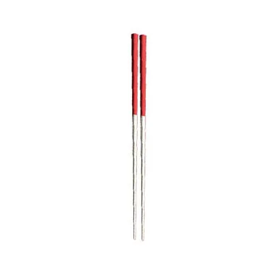 red silver 1 шт. Золотая Серебряная соломка из нержавеющей стали Палочки для еды в Корейском стиле кухонные высококачественные столовые инструменты для еды лапша посуда Хаши - Цвет: red silver