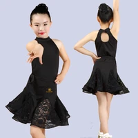lace ballroom latin practice wear modern dance dress girl competition for children kid skirt salsa tango samba dancewear cha cha
