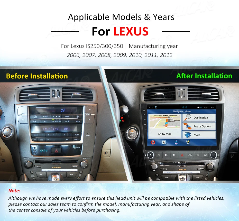 AuCAR 10," Восьмиядерный Android 8,1 2 ГБ+ 32 ГБ Автомагнитола для Lexus IS250 IS350 2005 2006 2007 2008 2009 2010 2011 4G RDS