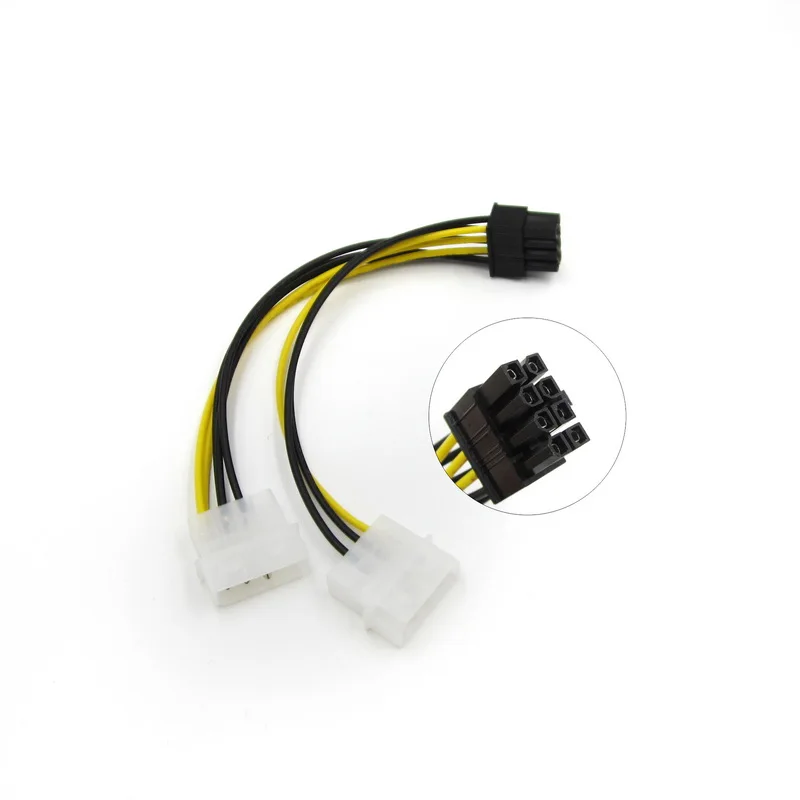 16 см 8 Pin PCI Express Male To Dual LP4 4Pin Molex IDE PCI-E Графический кабель питания для видеокарты |