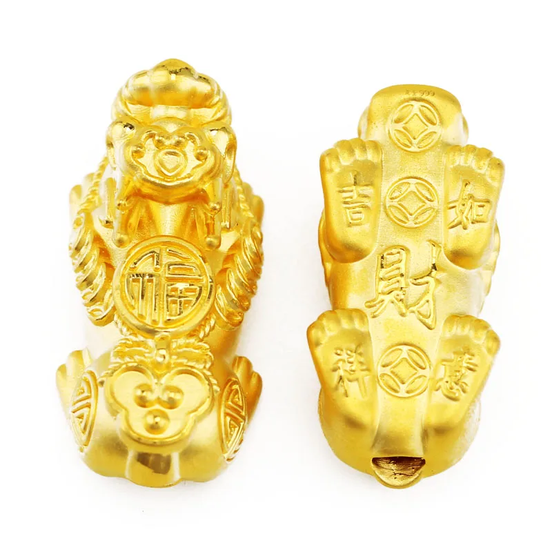 

New Arrival 24K Yellow Gold Bracelet 3D 999 Gold Dragon Son Bracelet