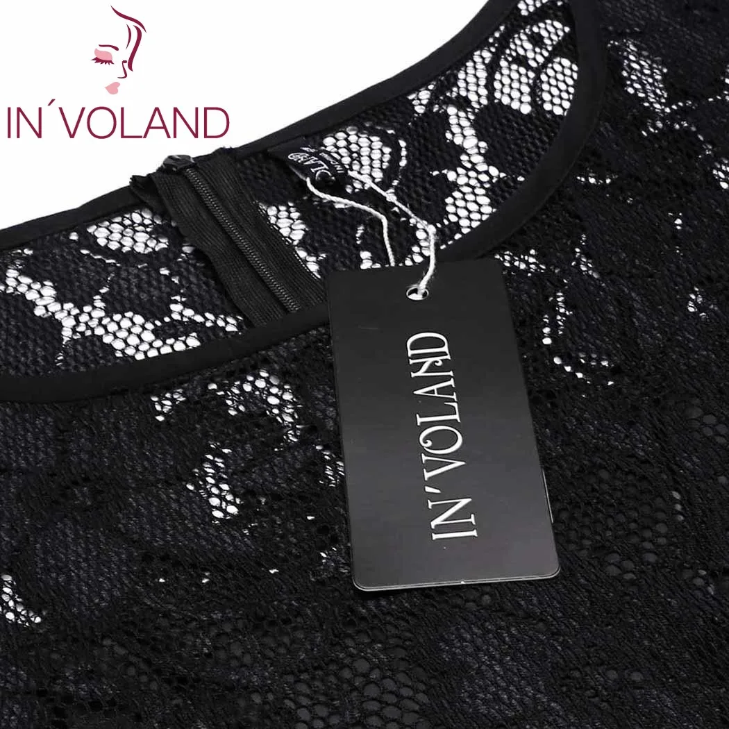 Женское винтажное кружевное платье IN'VOLAND осенне весеннее большого размера 5XL с