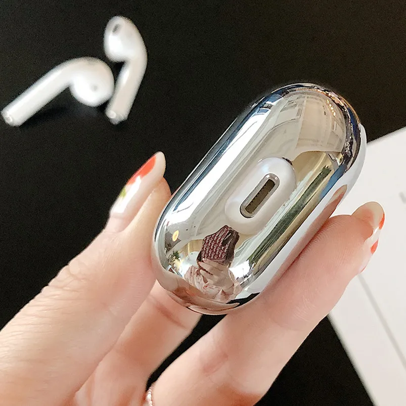 Чехол для AirPods роскошный позолоченный Жесткий Bluetooth беспроводной чехол наушников