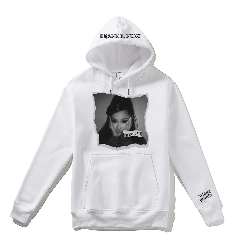 Эксклюзивная Мужская толстовка с капюшоном Thank U Next Break Up, женская уличная мужская повседневная куртка на молнии, повседневные флисовые мужские пальто - Цвет: White