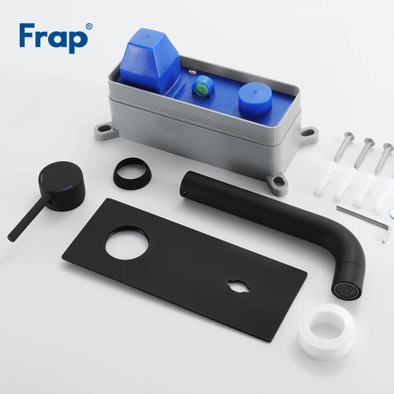 Frap новое поступление черный латунный настенный смеситель для ванной комнаты