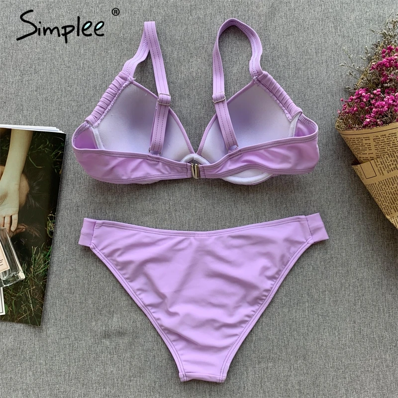 Simplee сексуальный пуш-ап из двух частей боди женское нижнее белье однотонный