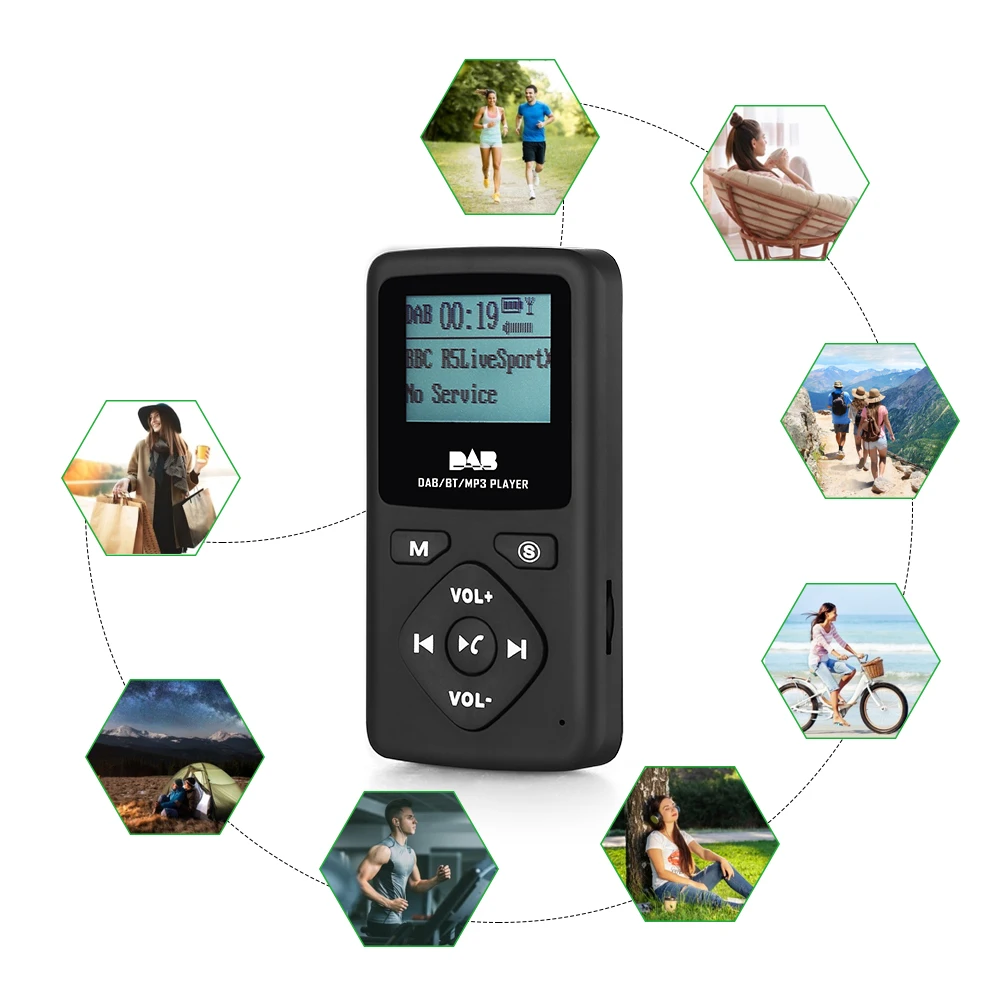 Портативный DAB/DAB + радио мини карманные цифровые радиоприемники Bluetooth 4 0 ЖК-экран