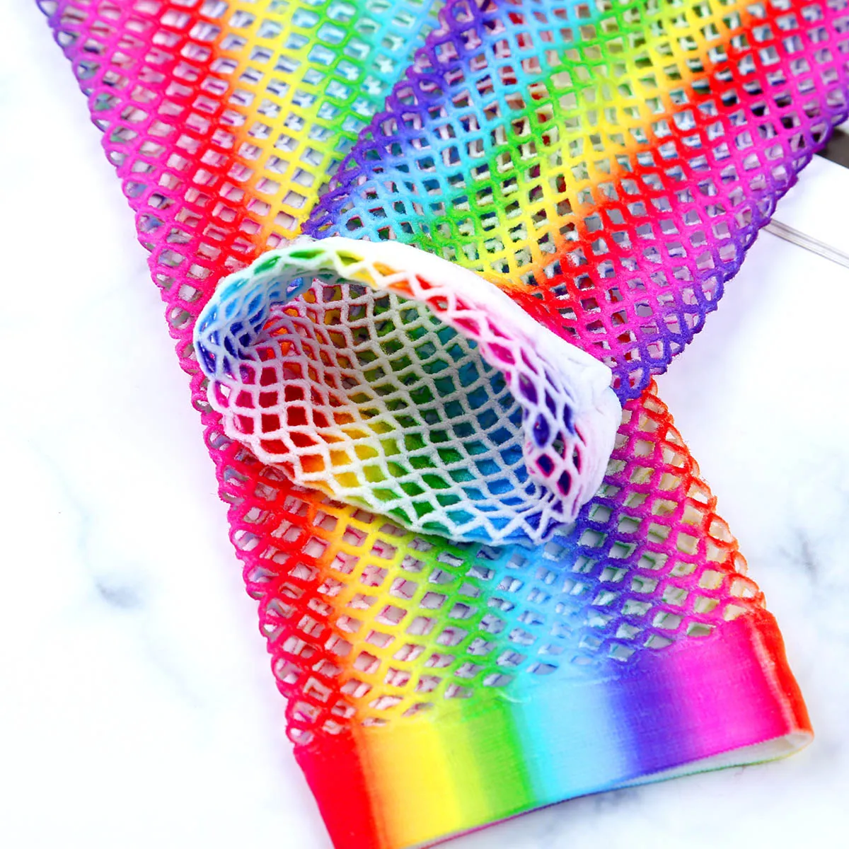 1 пара цветных женских нейлоновых эластичных перчаток в ретро стиле без пальцев