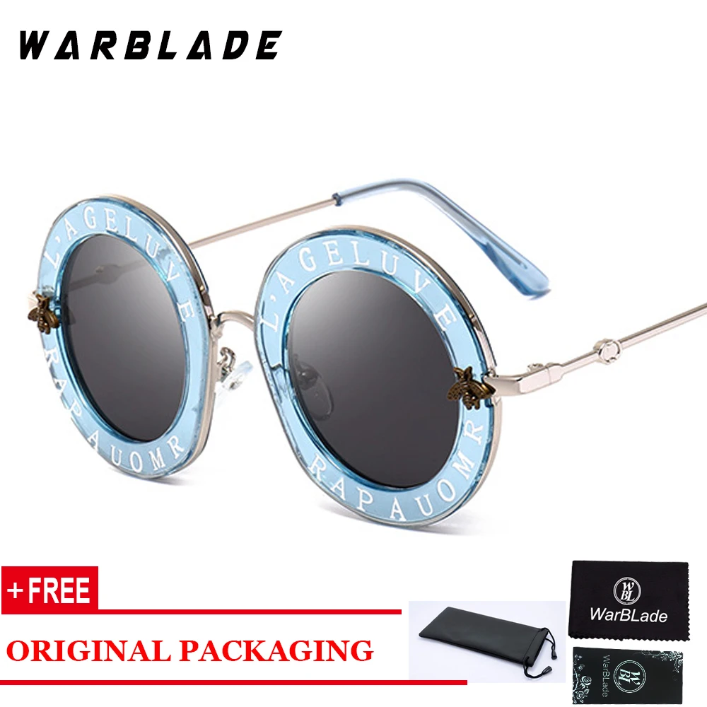 Женские и мужские круглые солнцезащитные очки WarBLade брендовые с буквенным