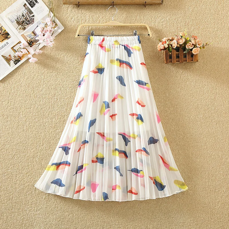 Женская длинная Плиссированная Юбка ftaylor с цветочным принтом для отдыха пляжа из