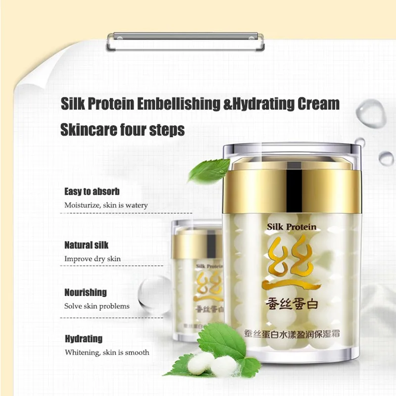 BIOAQUA Silk Protein Moisturing Snail Face Cream Whitening Acne Scar Removal Facial Firming Serum Skin Care | Красота и здоровье