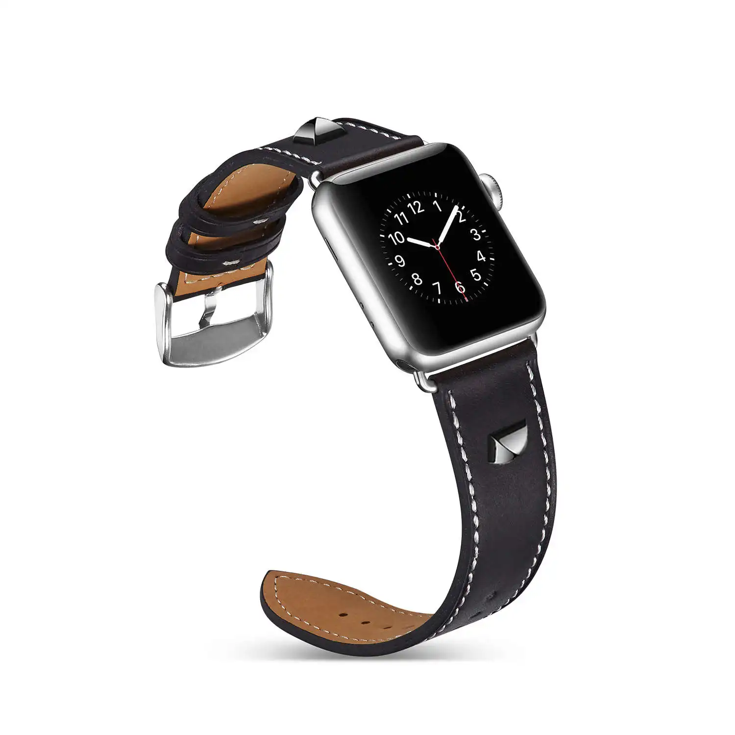DAHASE винтажный ремешок из натуральной кожи с заклепками для Apple Watch Band 38 мм 42