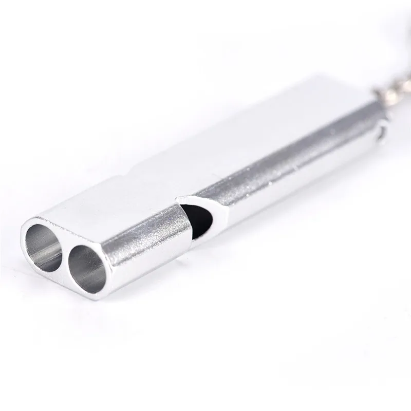 1 шт. двухчастотный свисток из алюминиевого сплава брелок для кемпинга пеших