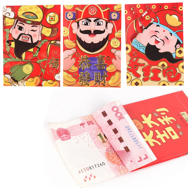 6 шт./компл. традиционный Hongbao новогодний красный монета на удачу сумка китайский красный конверт с животными заполните конверт для денег подарок