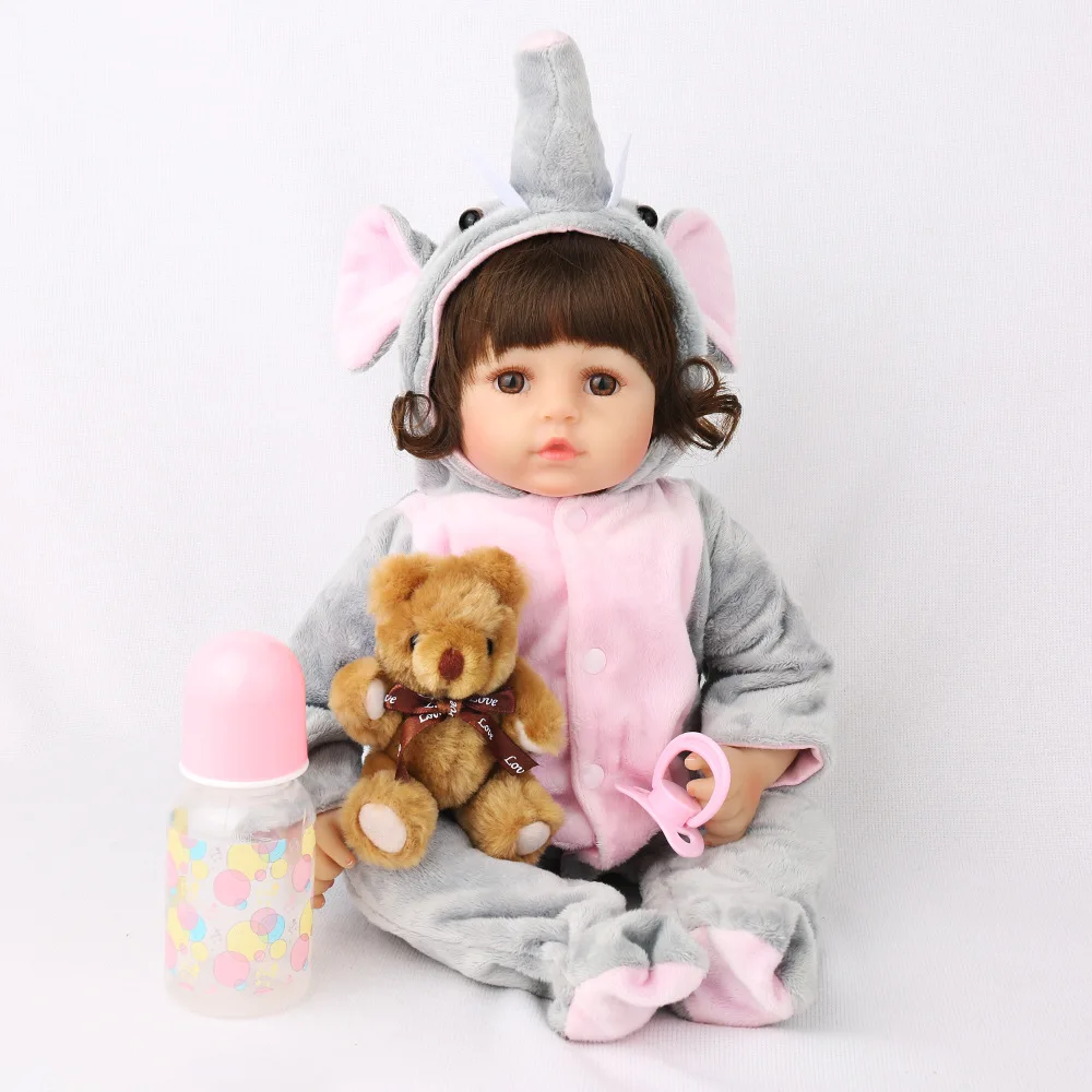 

NPK новая 45 см силиконовая кукла реборн для девочек bebes Reborn Подарочная игрушка куклы для младенцев