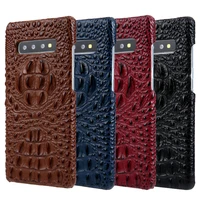 luxury crocodile skin pattern genuine leather back case for samsung galaxy s10 plus original real leather cover for galaxy s10