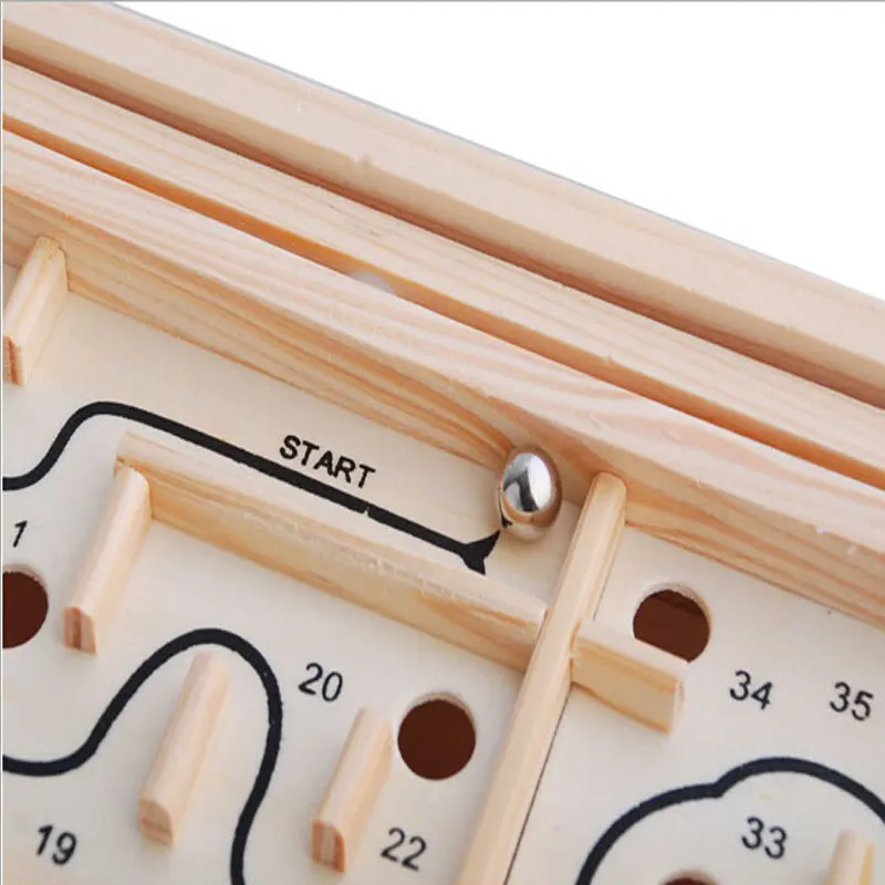 Мини-Деревянный Лабиринт Настольные Игры мяч В Головоломки Игрушки Ручной Детей