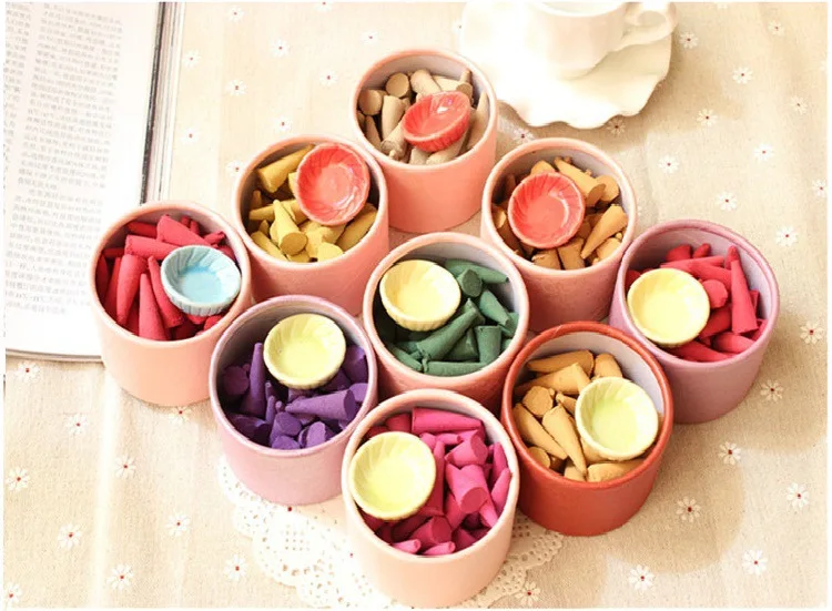 100 PCS Natural Fragrant Incense Sticks Pagoda Perfume Spices Sandalwood Cone With Tray Zakka Household Delivery Random | Дом и сад