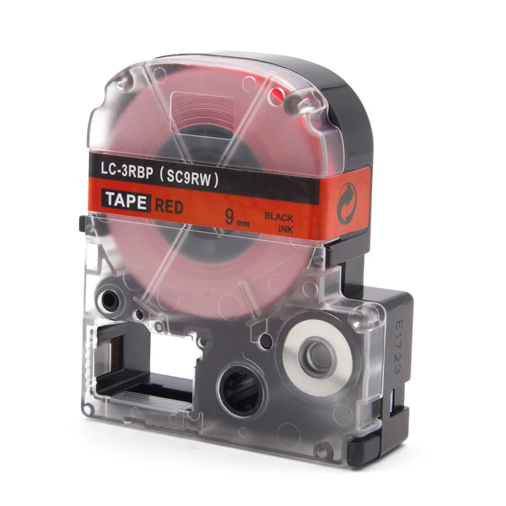 Absonic 9 мм * 8 м черный на красной ленте кассеты SC9RW LC-3RBP замена для EPSON Label Maker LW-400 LW-500