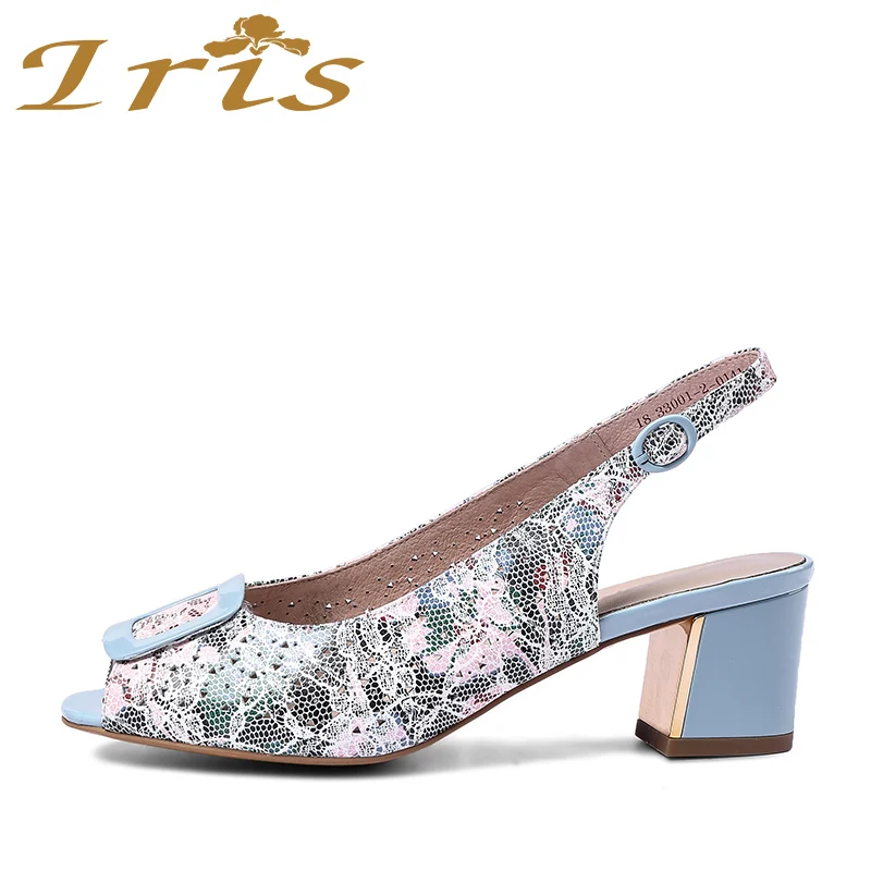 IRIS женские босоножки Высокие каблуки Пояса из натуральной кожи открытый носок