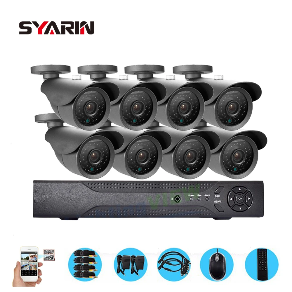 Syarin комплект домашнего видеонаблюдения 8 канальный Full AHD 1080 P DVR 2000tvl шт. 2.0mp
