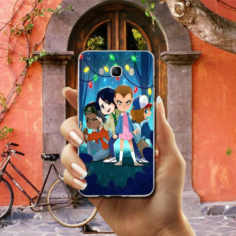 Photo 9 Мягкие чехлы для мобильных телефонов для Samsung Galaxy A3 A5 A7 J1 J2 J3 J4 J6 J5 J7 J8 корпус под плетенную сумку с мультипликационным принтом из сериала очень странные - Цвет: Photo 9
