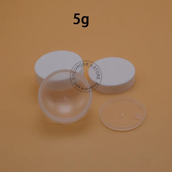 Пластиковая банка для крема пустая 10 г образцов с белыми крышками 50 шт.|container