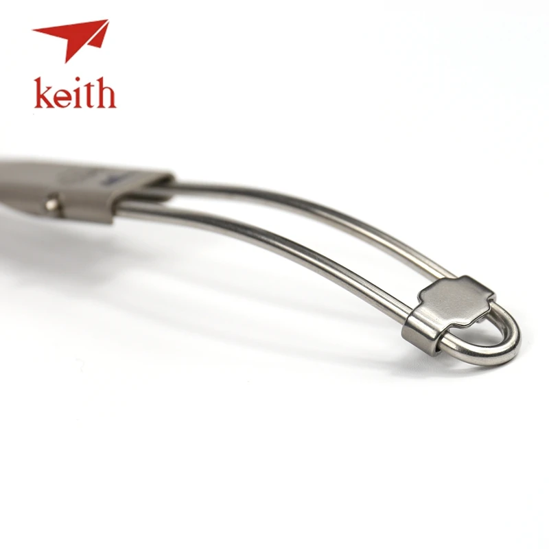 

Keith Titanium Lengthened Handle Folding Spoon 185mm Portable Outdoor Camping Travel Picnic Cutlery Hiking Tableware Only 22g