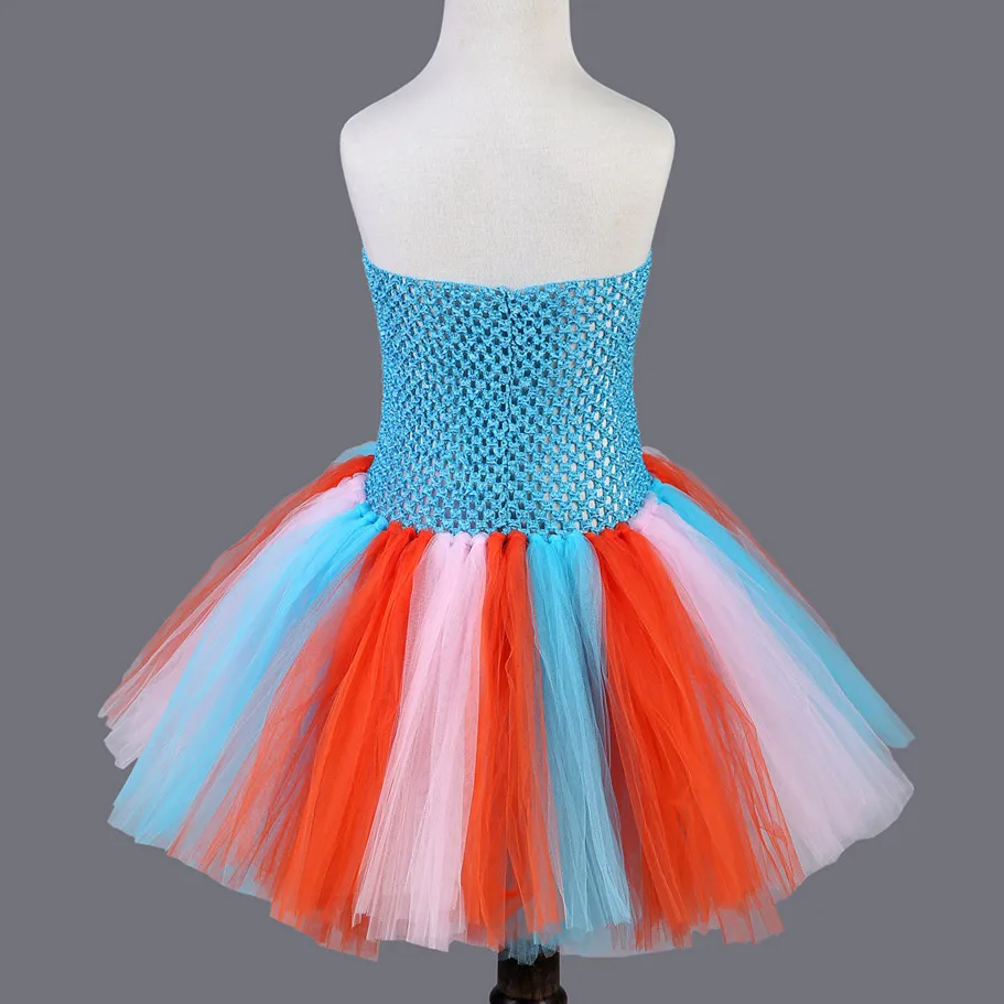 2019 детское Радужное Сетчатое платье принцессы на Хэллоуин вечерние платья-пачки
