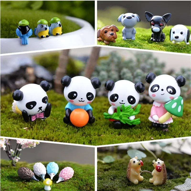 4 шт случайный цвет микро пейзаж милый мультфильм животное Смола Сделай Сам сад