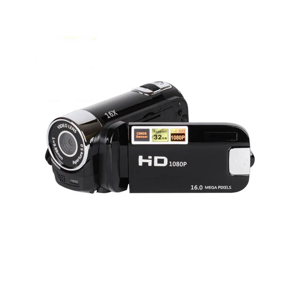 1080P HD Цифровая камера портативная Videocamcoder Videocam DV для домашнего использования дорожная видеокамера вращающийся на 270 градусов экран - Цвет: Black