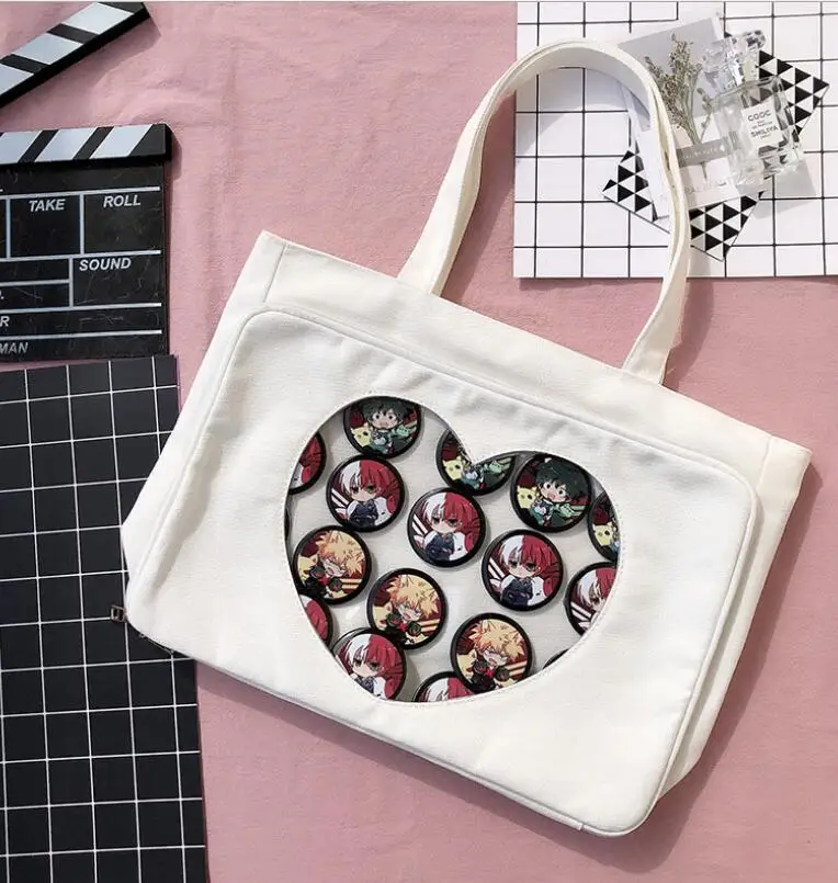 Белый Бренд Wego Ita сумка Kawaii прозрачное окно Лолита Холщовая Сумка сумка на плечо карамельный цвет прекрасный Itabag - Цвет: Белый