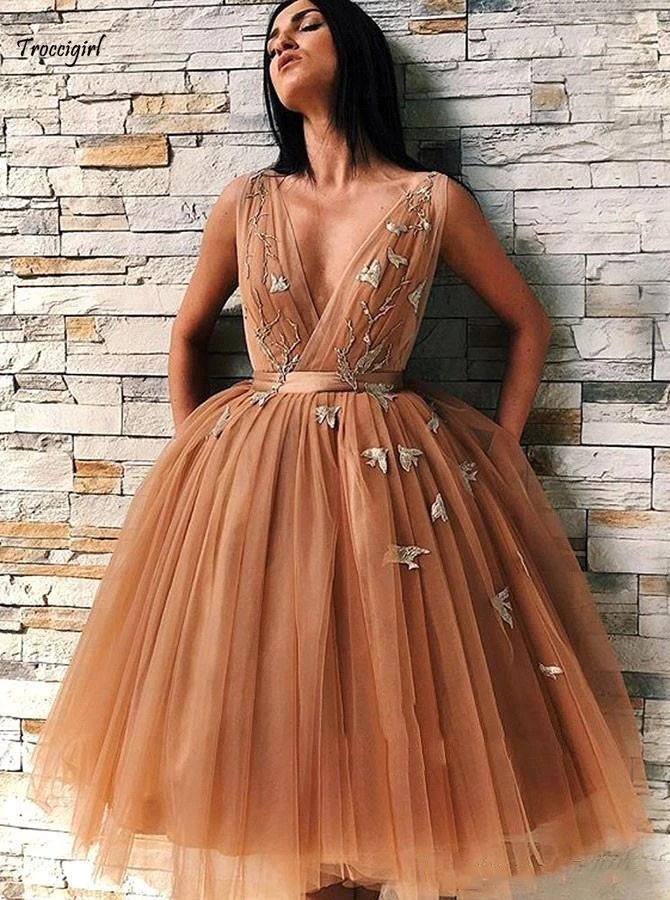 2019 Tulle Homecoming Dresses Applique A Line Sexy Spaghetti Sleeveless Cocktail Dress Backless Formal Party Gowns | Свадьбы и