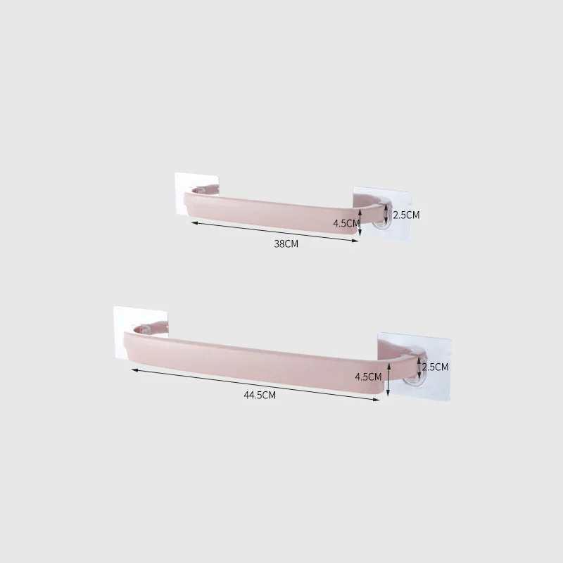 

Useful Plastic Self-adhesive Towel Rack Wall Mounted Punch-free Kitchen Cloth Rack Portable Towel Holder Bathroom Accessory