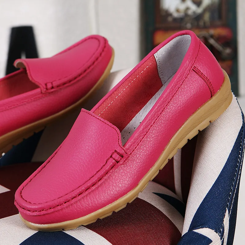 Women Genuine Leather Shoes Ballet Flats Slip on for Loafers Moccasins Nursing Sneakers Footwear Size 35-41 |