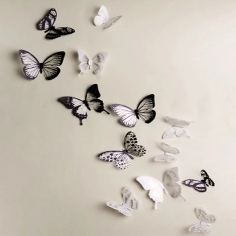 18 шт./компл. ПВХ 3D бабочка настенное украшение сделай сам милые бабочки настенные