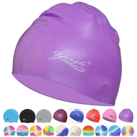new women men waterproof flexible silicone gel ear long hair protection swim pool swimming cap hat cover for adult children kids