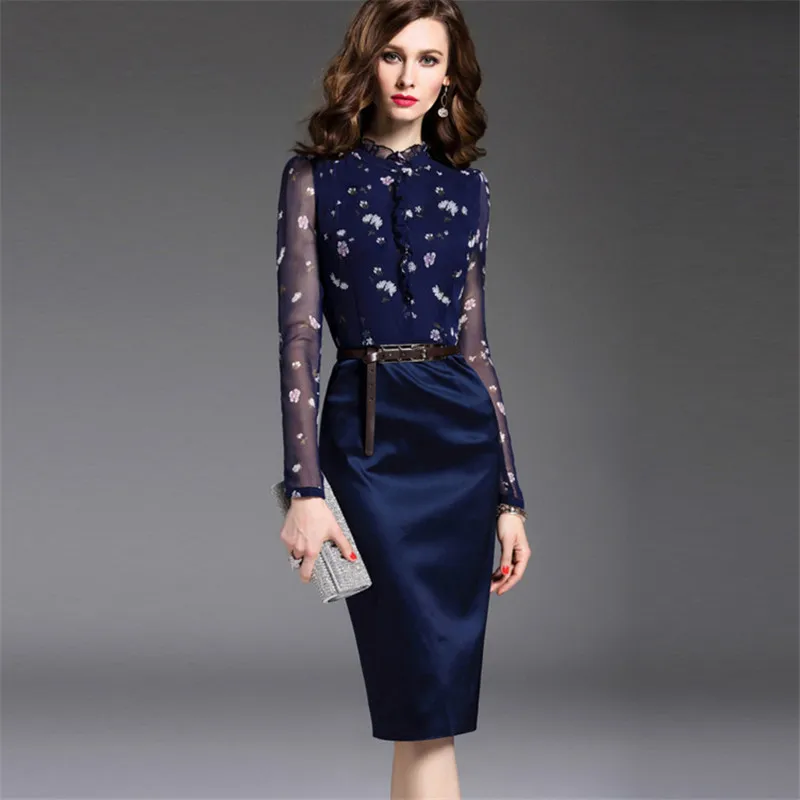 Женские платья сетки с длинным рукавом платье роскошную одежду Для женщин Bodycon