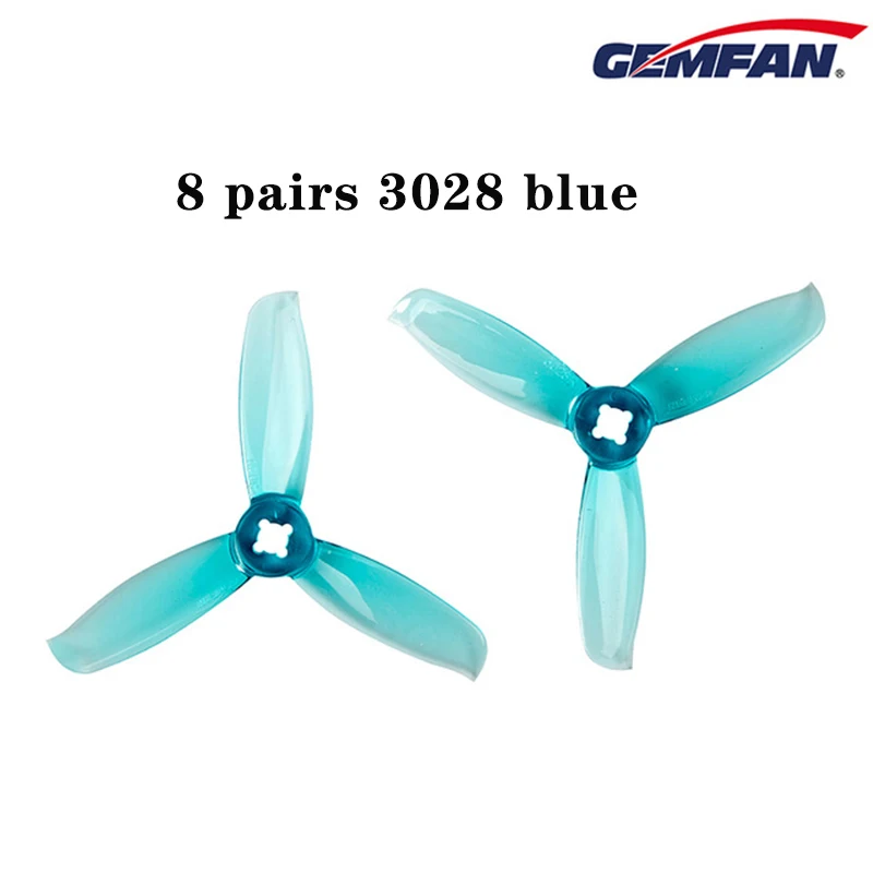 3028 blue 8 пар Gemfan 1219/1220/1635/1635/1940/2040/2540/3028/5043 пропеллер ПК вращение по часовой стрелке и против реквизит для квадролет с дистанционным управлением с видом от первого лица гоночный Бесколлекторный двигатель - Цвет: 3028 blue
