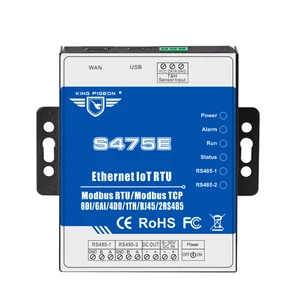 Программируемый Ethernet IoT RTU Modbus RTU через TCP к облачной платформе RS485, последовательный сервер с 8DI 6AI 4DO, поддерживает 320 IO-тегов