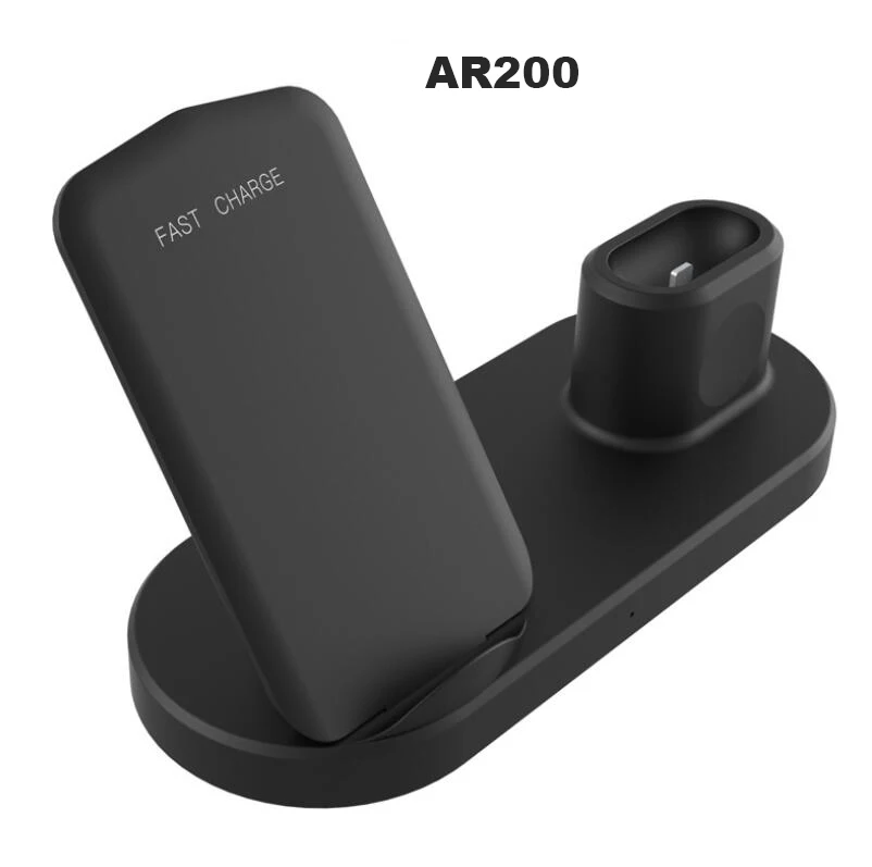 AR200 Беспроводное зарядное устройство подставка держатель для iPhone Airpods Apple Watch серия iWatch 1 2 3 4 магнитное Беспроводное зарядное устройство Быстрая 10 Вт 7,5 Вт - Тип штекера: AR200