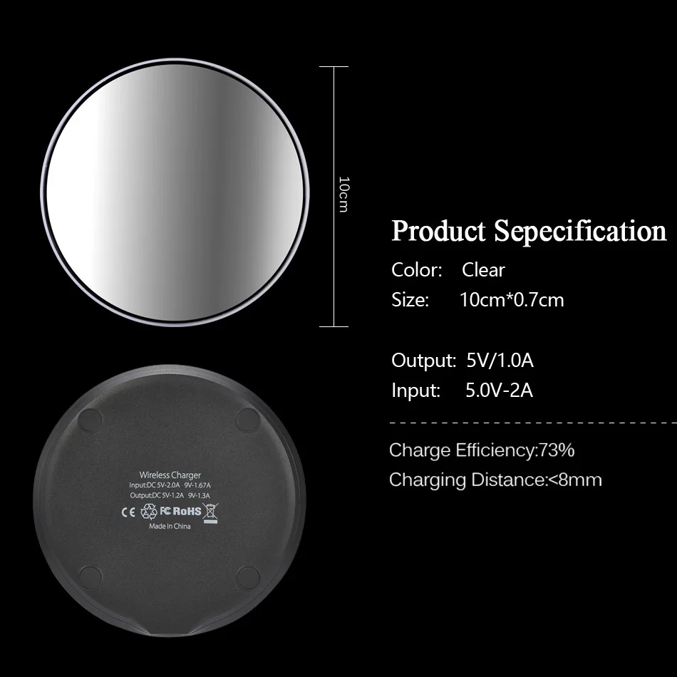 AnkinPro зеркальное Беспроводное зарядное устройство с светодиодный светильник 5 Вт