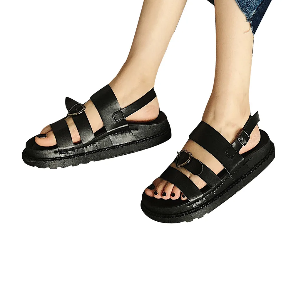 Женские повседневные сандалии на плоской подошве с открытым носком в римском