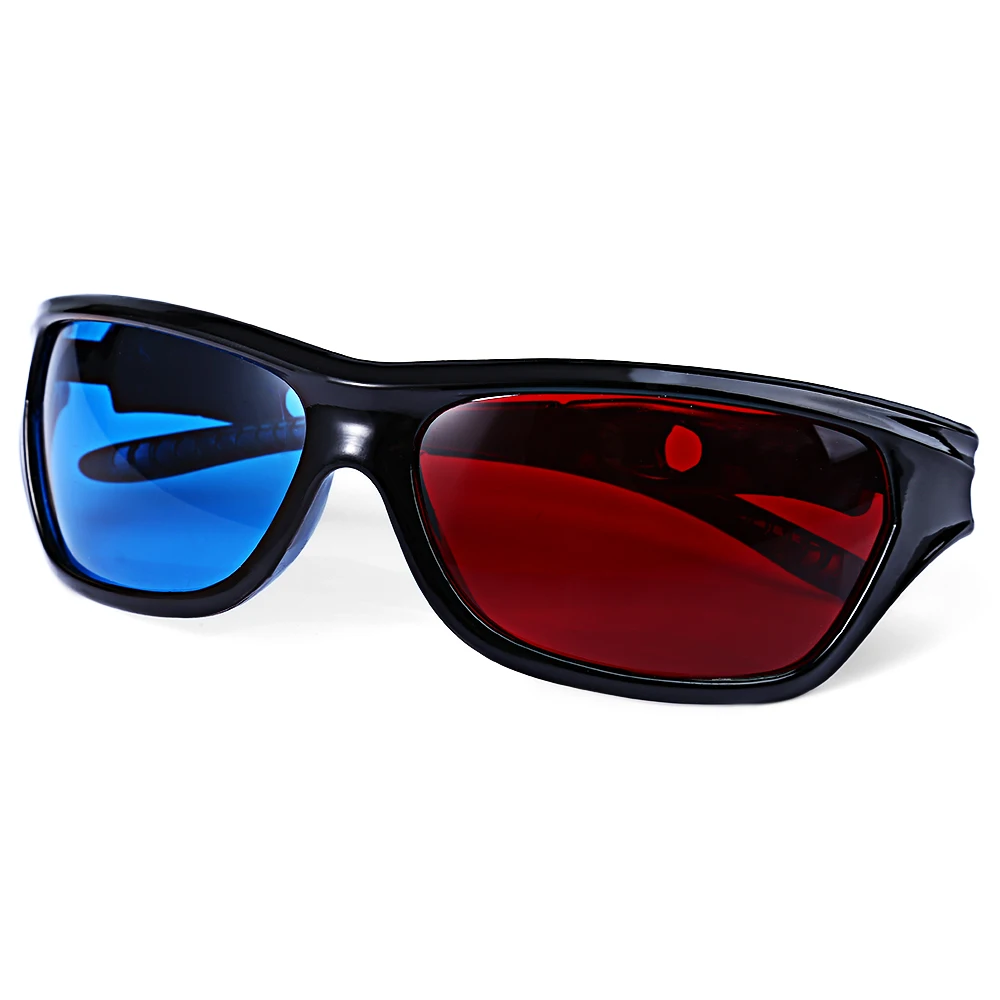 3D очки Замечательные с красными + голубые линзы в золотистой оправе анаглиф
