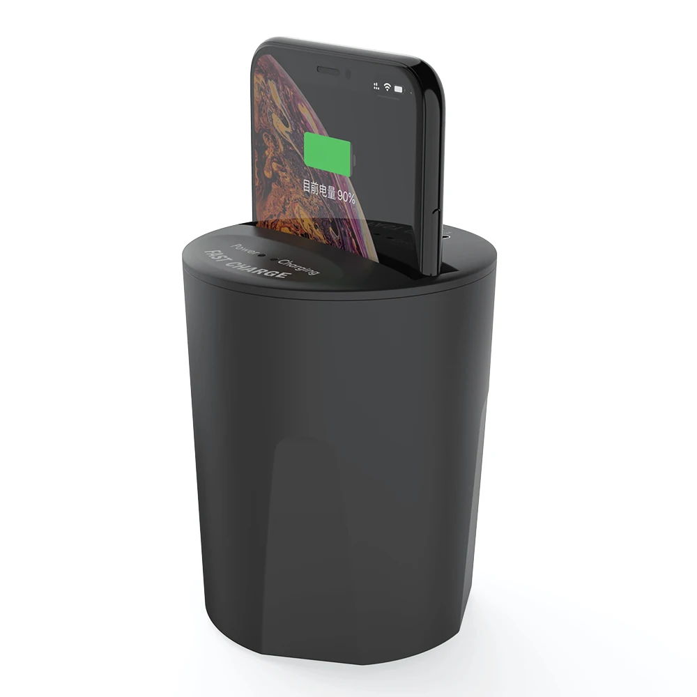 Универсальный KEYSION быстрое Qi Беспроводное зарядное устройство для iPhone XS Max XR X Автомобильный подстаканник Подставка для зарядки Xiaomi Mi 9 для samsung S10 S9 NOTE 9 - Тип штекера: Универсальный